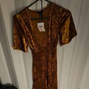 Elegant Velvet Dress in Rich Gold